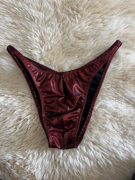 Mens Body Building Dark Red- Posing Trunks