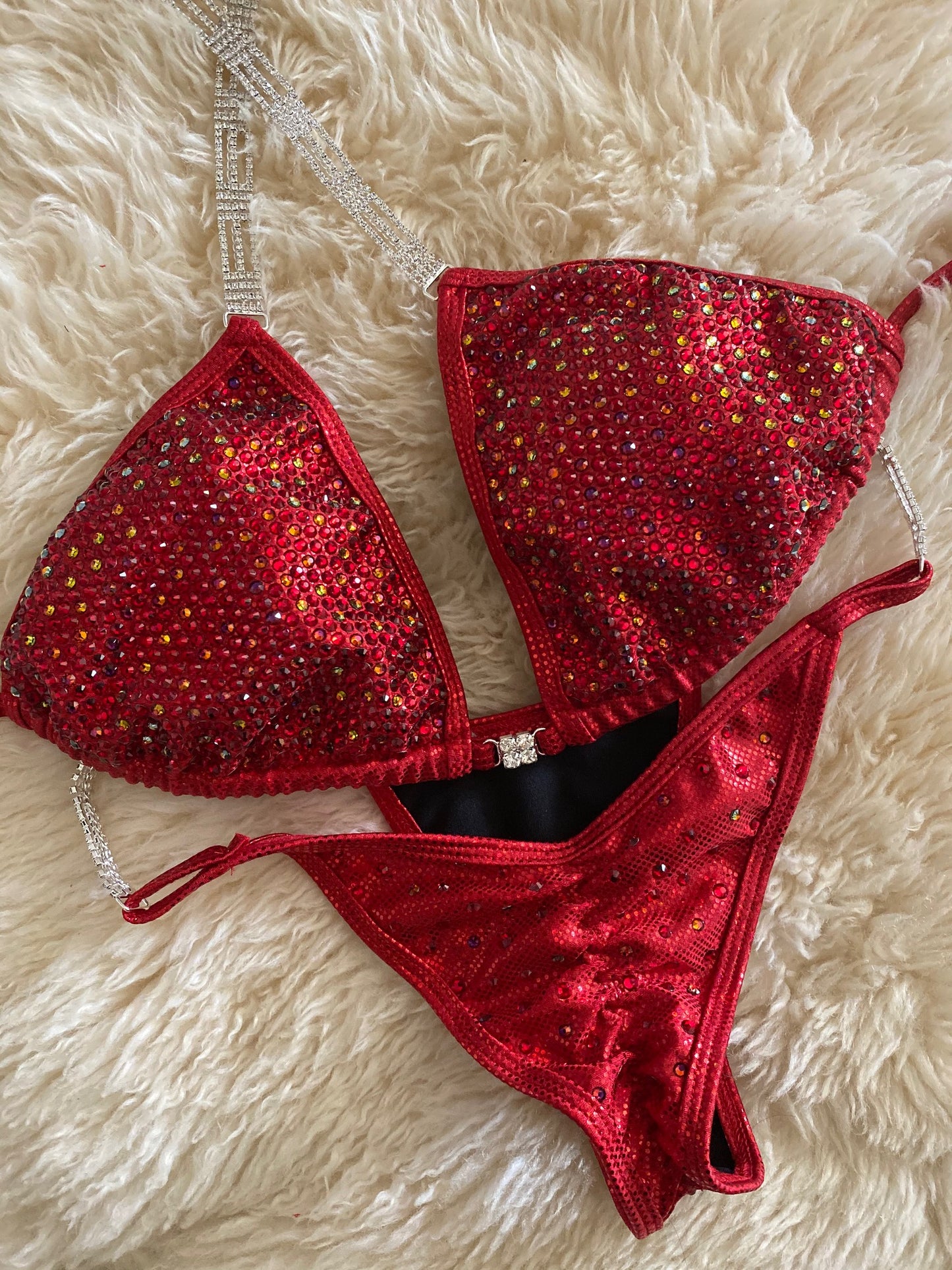 Pixel Confetti Red- Competition Bikini Division