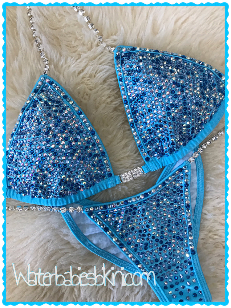 Lucky Streak In Confetti Blue- Competition Bikini Division
