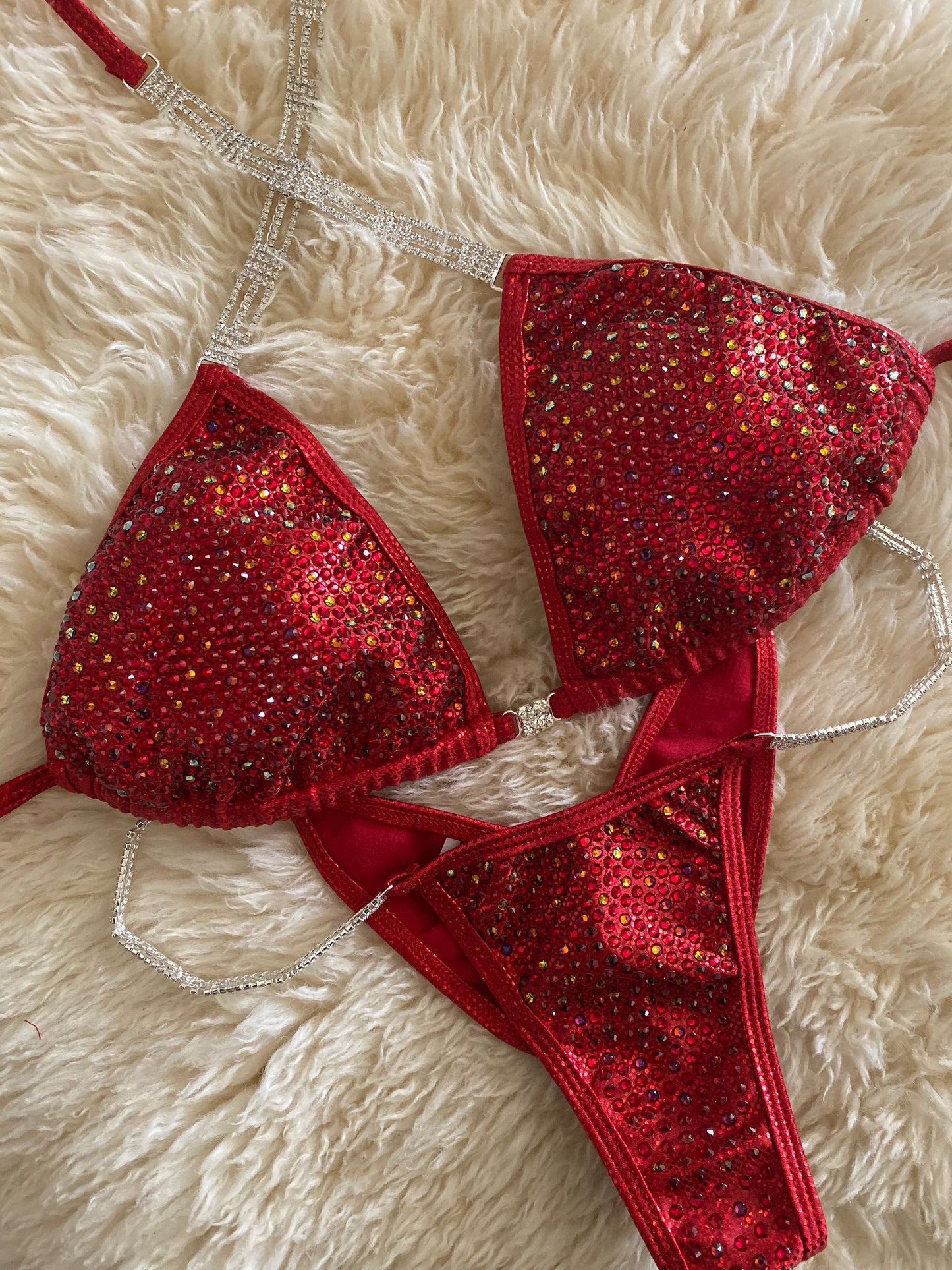 Pixel Confetti Red- Competition Bikini Division