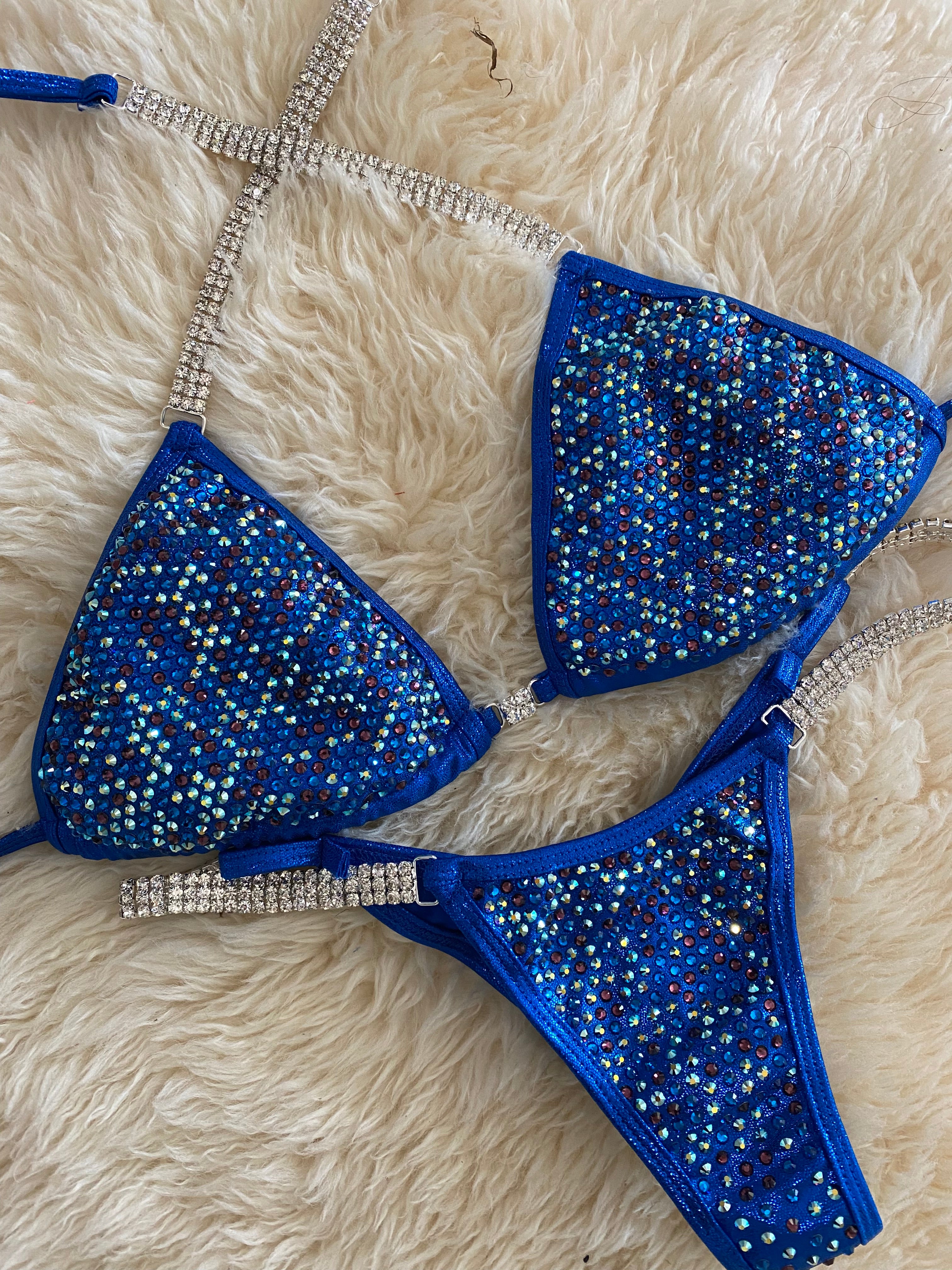 Pixel Confetti Blue Competition Bikini Division