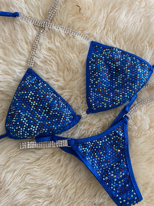 Pixel Confetti Blue- Competition Bikini Division