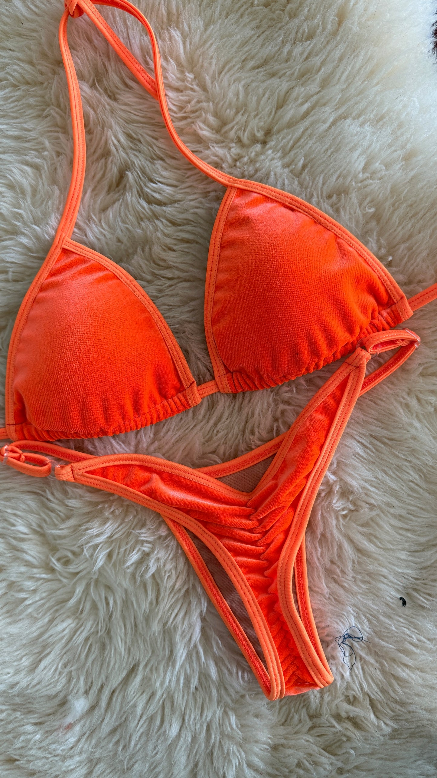 Velvet Posing Suits Neon Orange - Bikini Division
