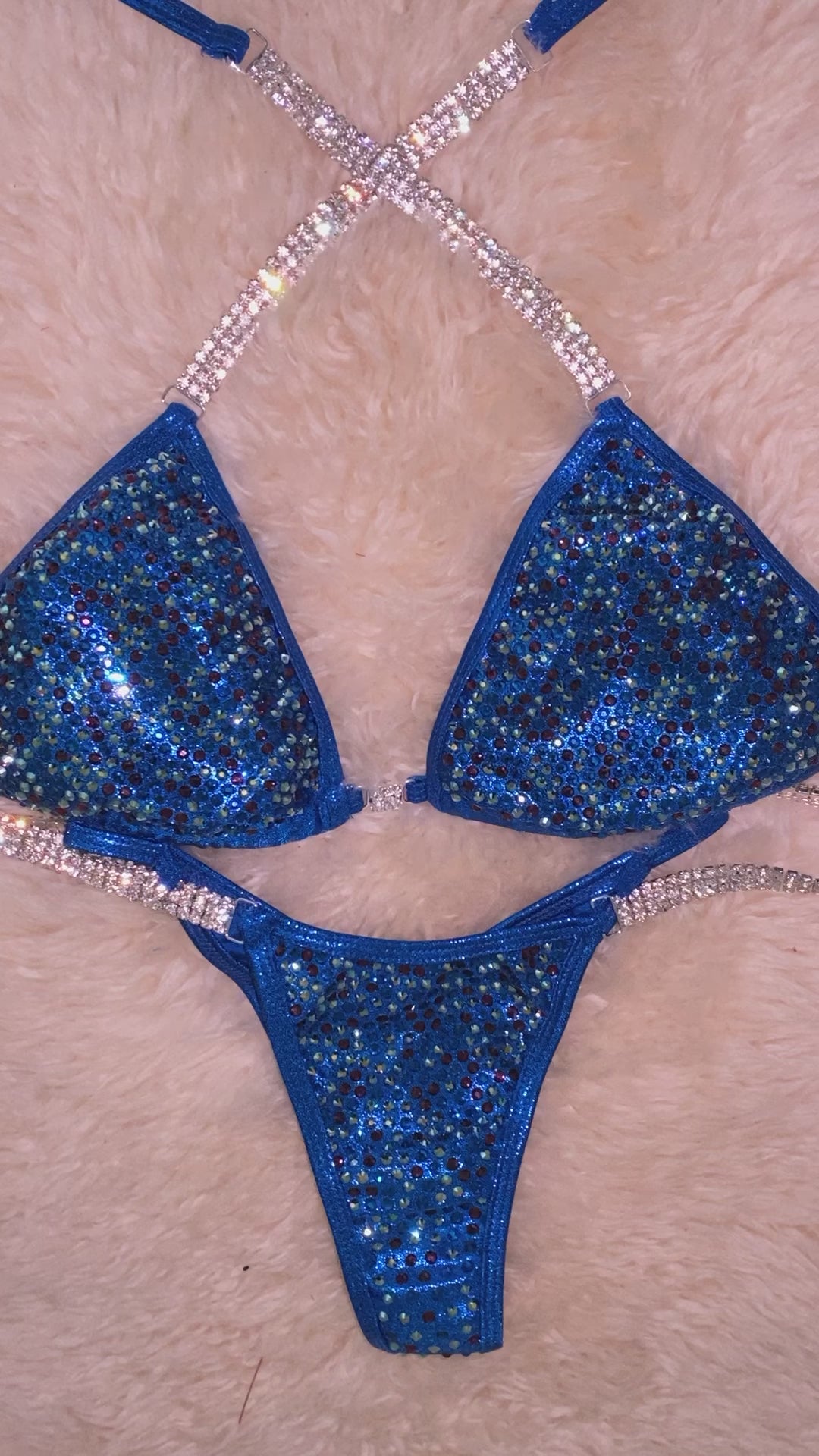 Pixel Confetti Blue- Competition Bikini Division – Waterbabiesbikini
